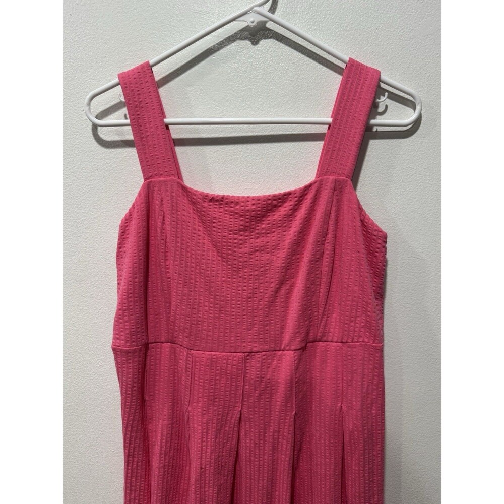 Boden Strappy Seersucker Midi Dress in Festival Pink Size 8R - Picture 4 of 10